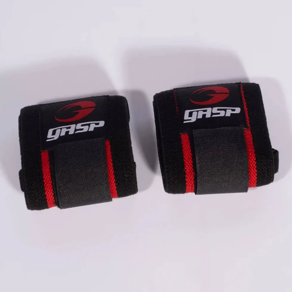 GASP Hardcore Wrist Wraps, black/red