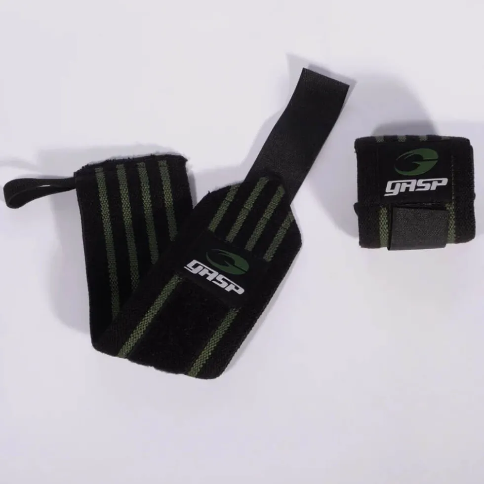 GASP Hardcore Wrist Wraps, black/green
