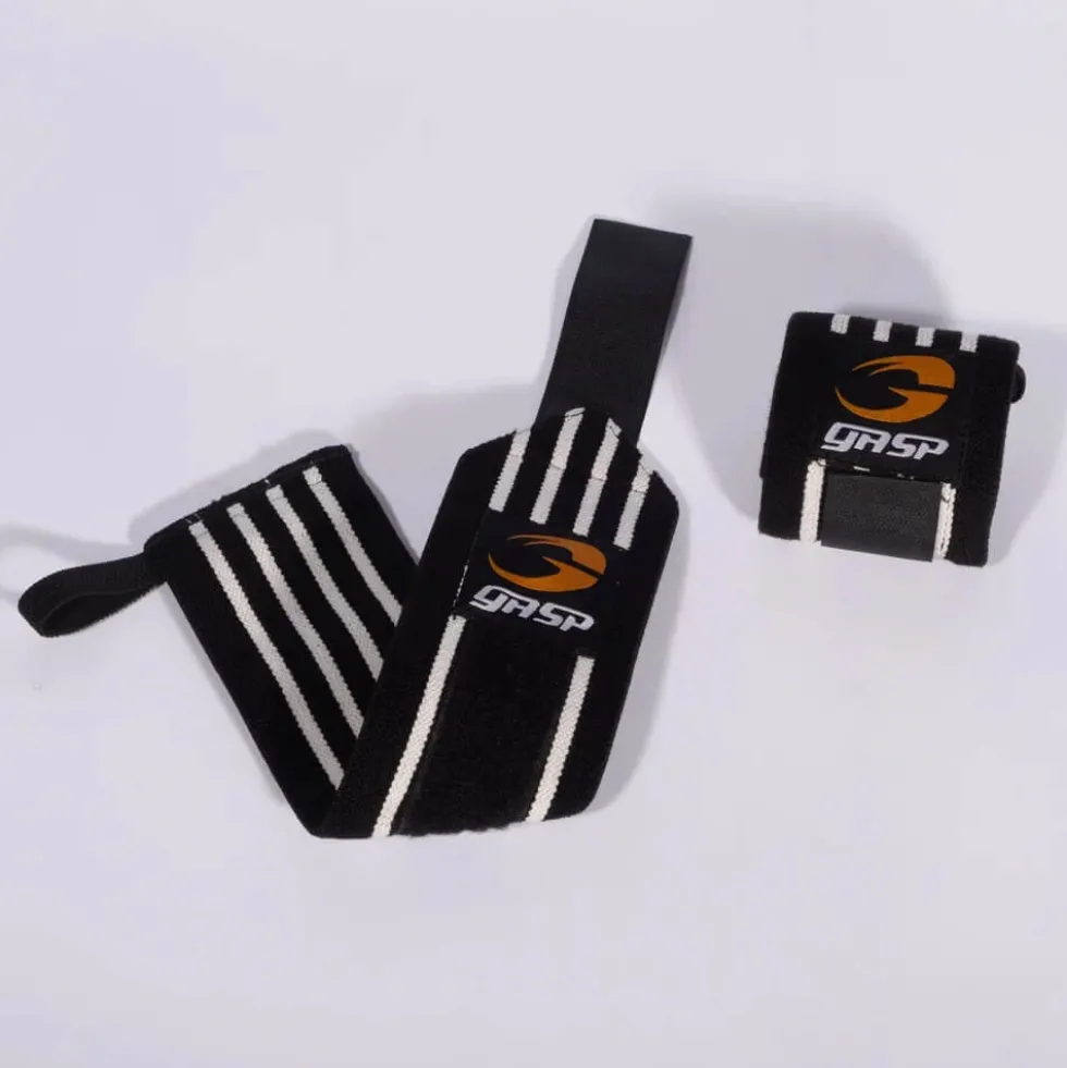 GASP Hardcore Wrist Wraps, black/white