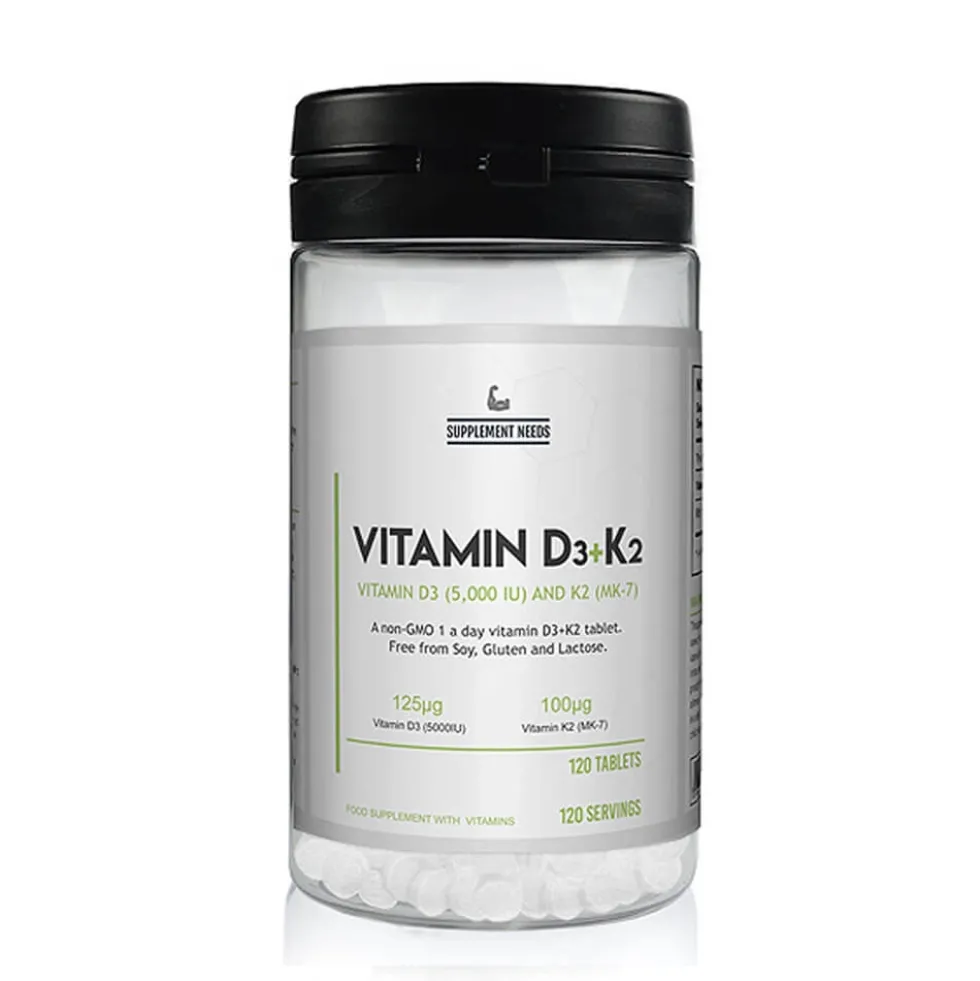 Supplement Needs Vitamin D3 + K2 (MK-7), 120 tabs