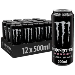 12 x Monster Energy, 500 ml (Ultra Black)
