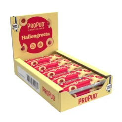 12 x ProPud Proteinbar, 55 g (Hallongrotta)
