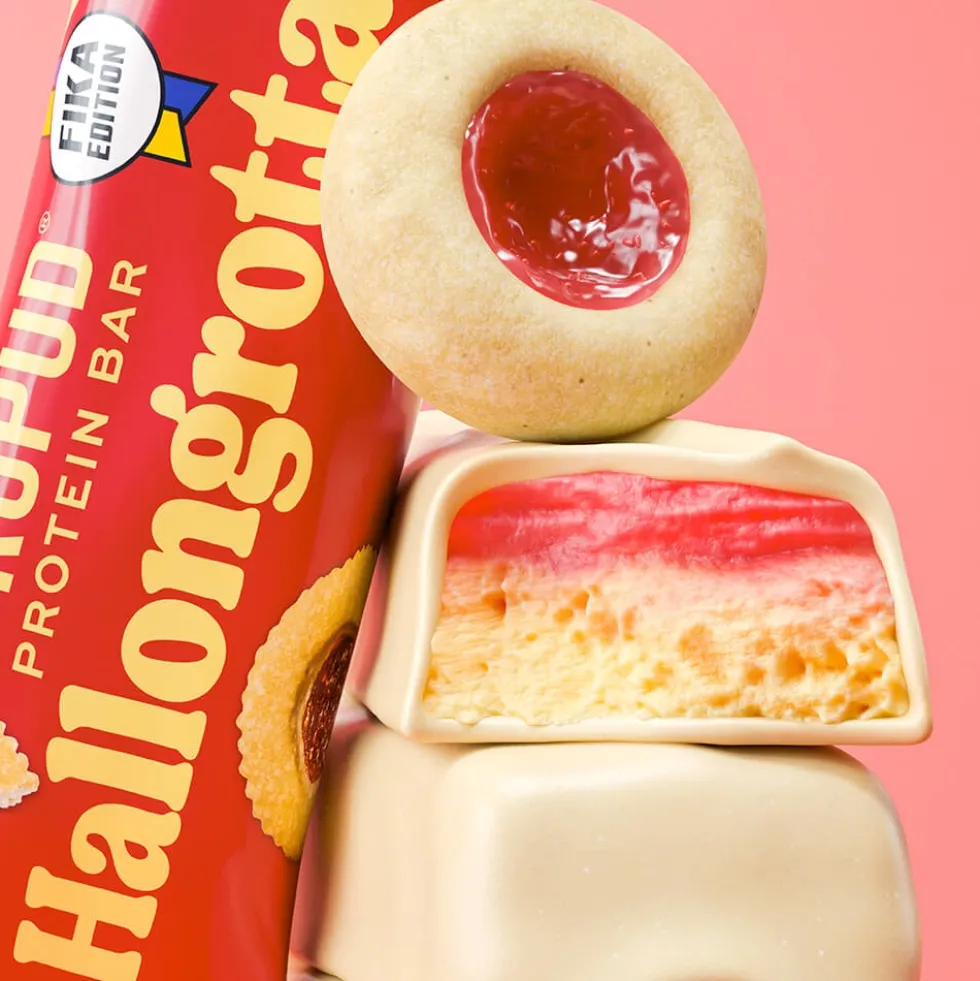 12 x ProPud Proteinbar, 55 g (Hallongrotta)