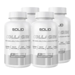 4 x SOLID Nutrition Collagen, 90 mega caps