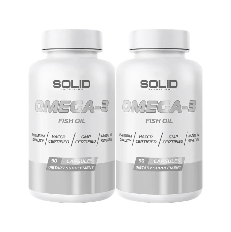 2 x SOLID Nutrition Omega-3, 90 caps