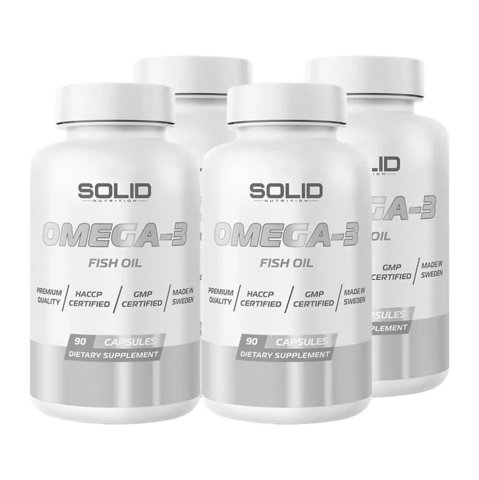 4 x SOLID Nutrition Omega-3, 90 caps