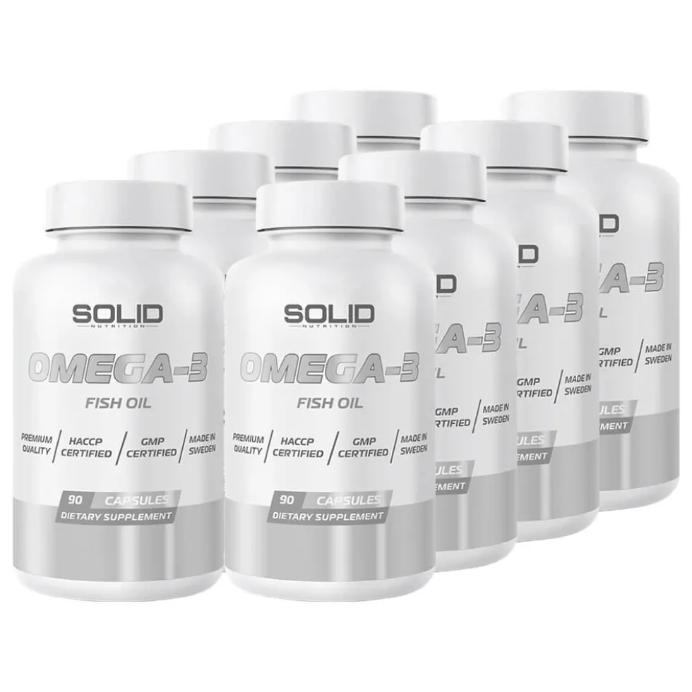 8 x SOLID Nutrition Omega-3, 90 caps